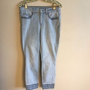 NYDJ Embroidered Skinny Ankle Jeans